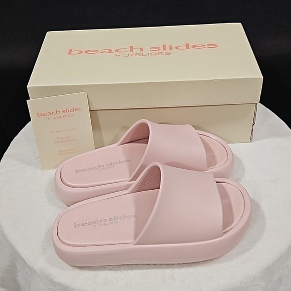 J/SLIDES Shoes - J SLIDES Soft Pink Eva Squish Beach Slides Women's NIB Size 8